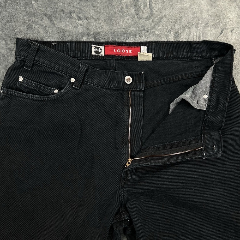 VTG 1996 Levis Silver Tab Men's Baggy Loose 36X34 Black Jeans USA 90s Y2K EUC - Picture 5 of 16